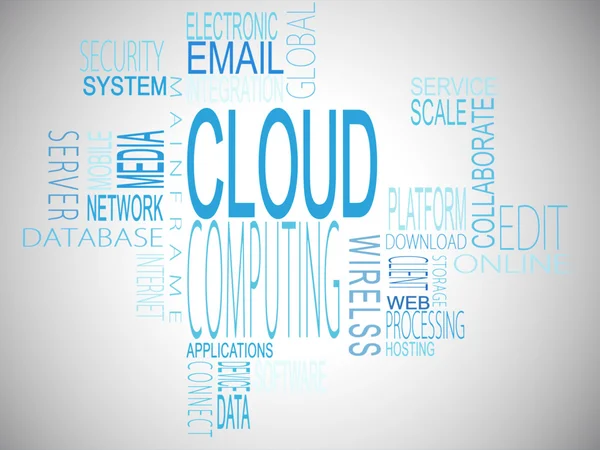 Cloud computing termes en bleu — Photo