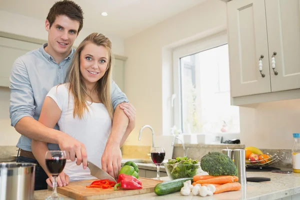 Couple cooking — Stock Photo, Image