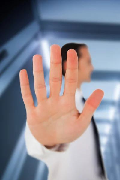 Close-up of a man showing his palm — Stock Photo, Image