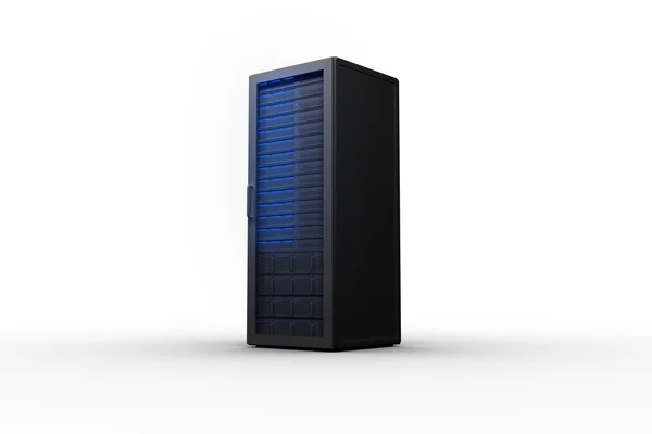 Rack di server con luci blu — Foto Stock