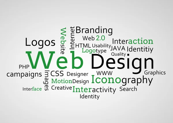 Group of green web design terms — Stock Photo, Image