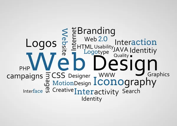 Group of blue web design terms — Stock Photo, Image