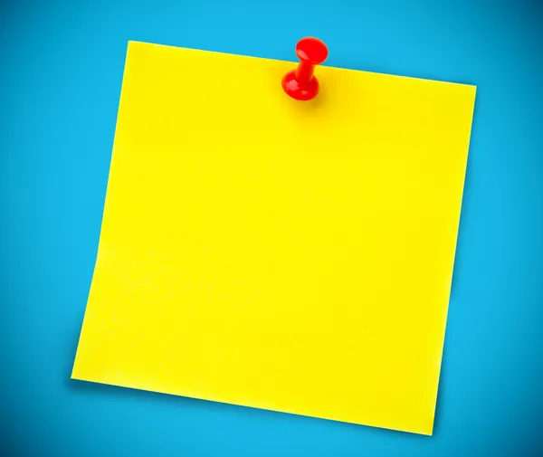 Yellow post it on the wall — Stock Photo, Image