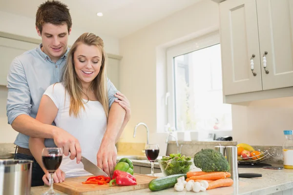 Man and woman cooking — Stock Photo, Image