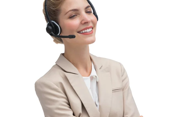 Customer service agent smiling at the camera — Stock Photo, Image