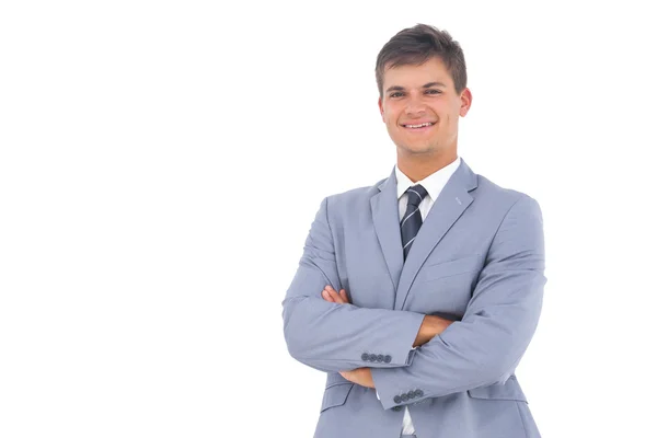 Empresário sorridente de terno — Fotografia de Stock