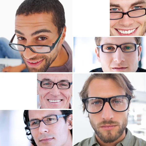 Collage van verschillende foto's van aantrekkelijke mannen — Stockfoto