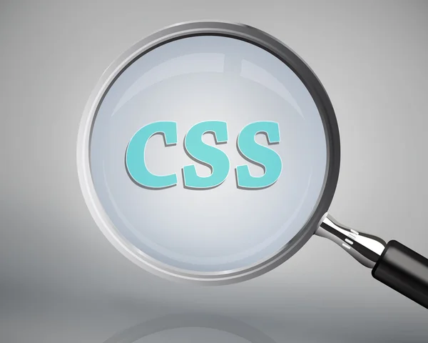 Lupa que muestra la palabra css — Foto de Stock