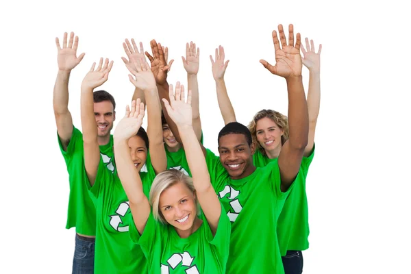 Group of environmental activists raising arms — Stock Photo, Image