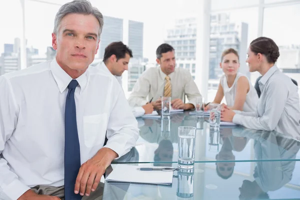 Serious businessman in a meeting — Stock Photo, Image