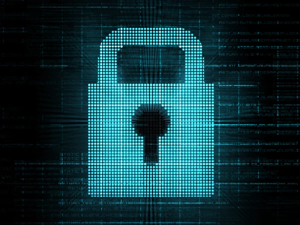 Blue digital lock — Stock Photo, Image