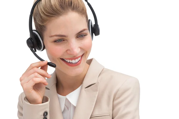 Fröhlicher Callcenter-Agent — Stockfoto