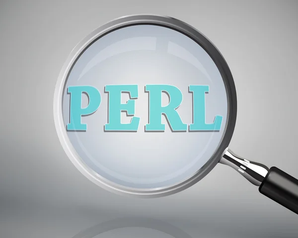Magnifying glass showing perl word — Stock Photo, Image