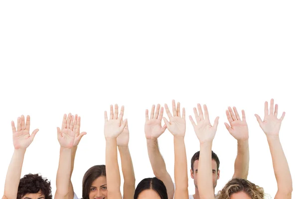 Group of raising arms — Stock Photo, Image