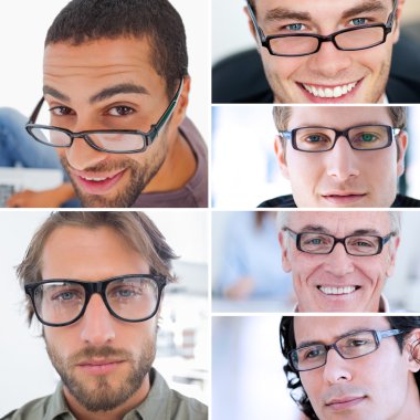 Collage of attractive men clipart