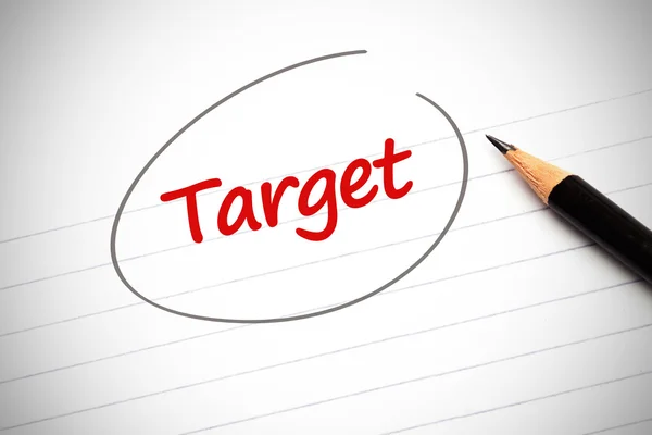 Target word written on a notepad — Stock Photo, Image