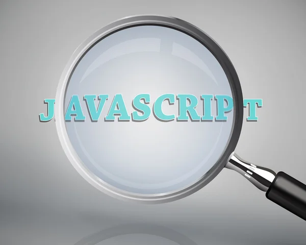 Magnifying glass showing javascript word — Stock Photo, Image