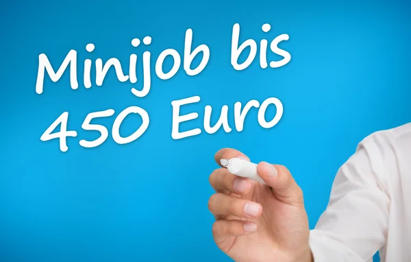 Hand writing with a marker minijob bis 450 euro — Stock Photo, Image