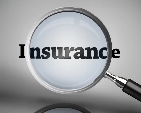 Magnifying glass showing insurance word — Stock Photo, Image