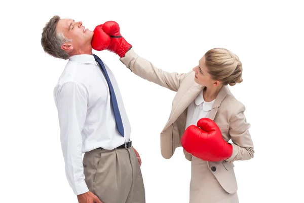 Businesswoman hitting her co worker — Stock Photo, Image