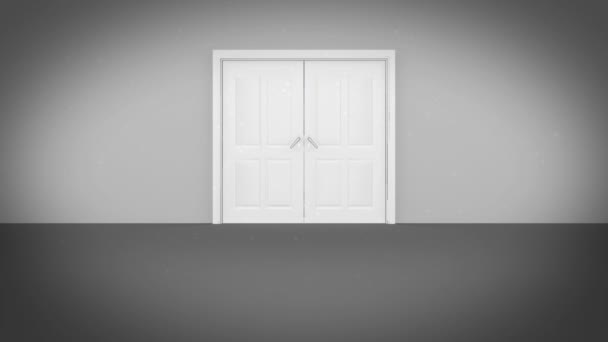 月に開くドアのアニメーション — ストック動画