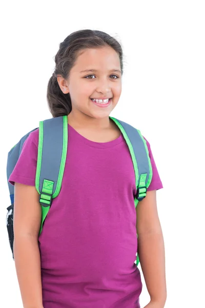 Little girl wearing book bag — Stock Photo, Image