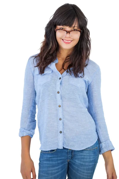Jonge vrouw draagt bril — Stockfoto