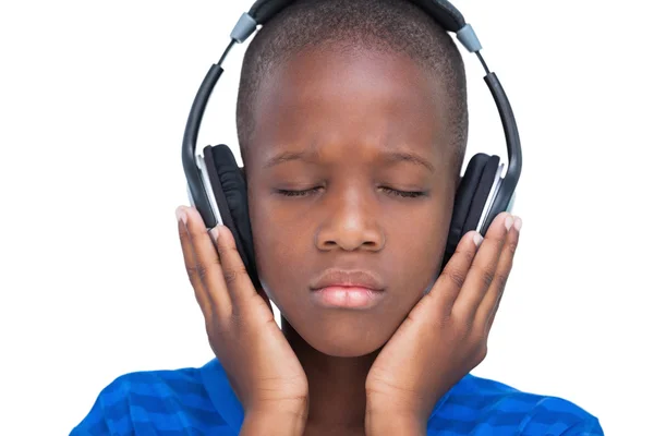 Little boy enjoying music — Stock Photo, Image