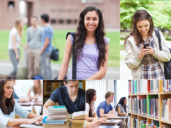 Montage with students — Stock Photo, Image