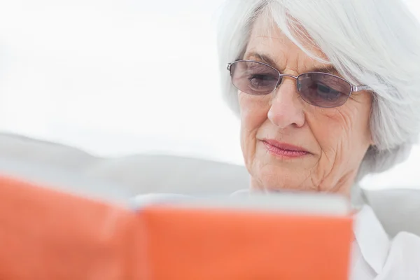 Portret van een vrouw die lezen van een boek — Stockfoto