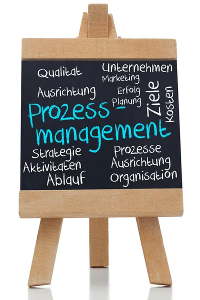 Prozessmanagement auf Tafel in deutscher Sprache — Stockfoto