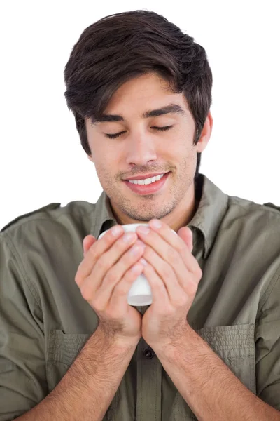 Calm man having a coffee — Stock Photo, Image