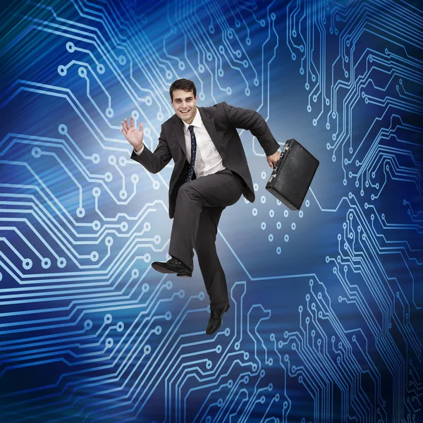 Businessman jumping in the air — Stock Photo, Image