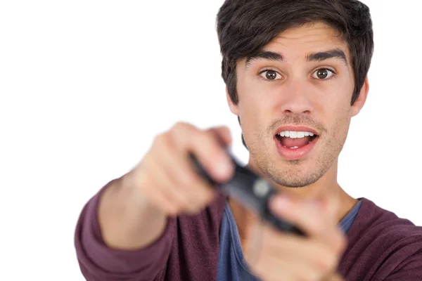 Homem jogando jogos de vídeo — Fotografia de Stock