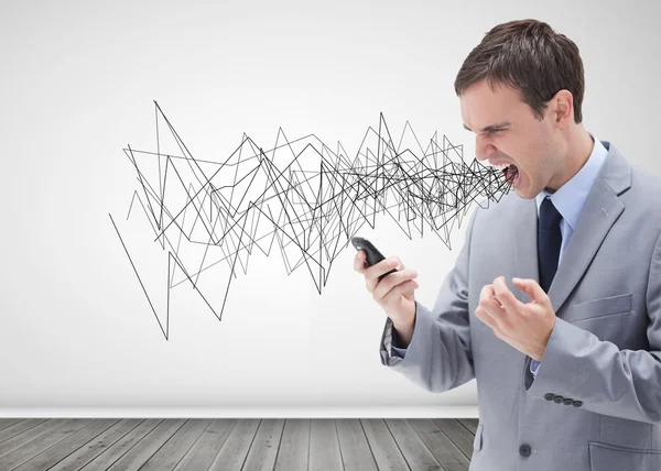 Businessman screaming — Stock Photo, Image