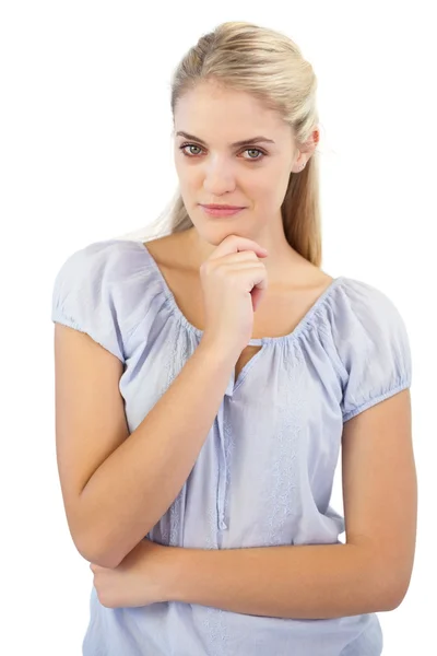 Thoughtful blonde woman — Stock Photo, Image