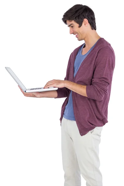 Man holding a laptop — Stock Photo, Image