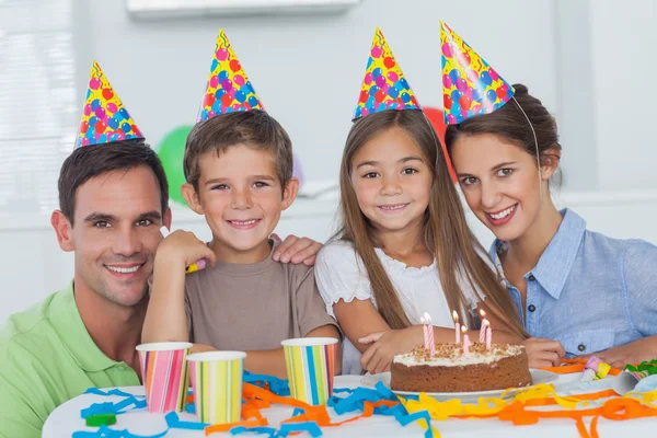 Family celebrating a birthday Stock Picture