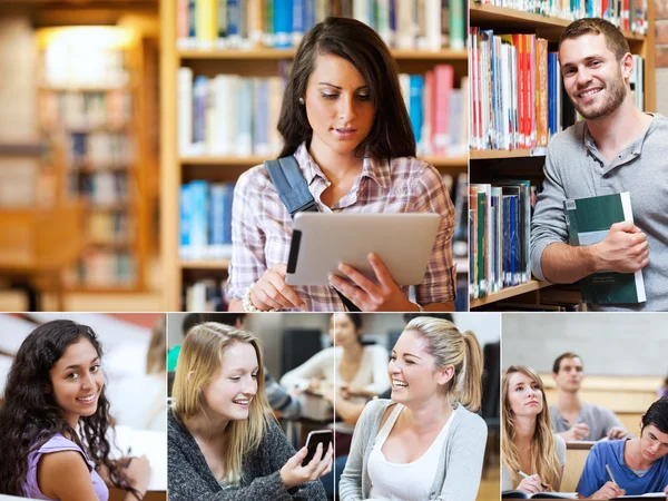 Collage of cheerful students — Stock Photo, Image