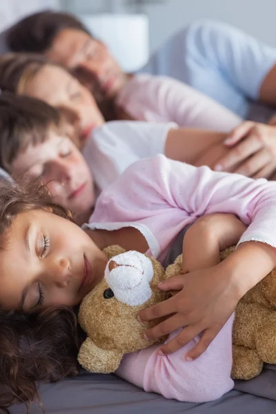 Cute family napping together — Stock Photo, Image