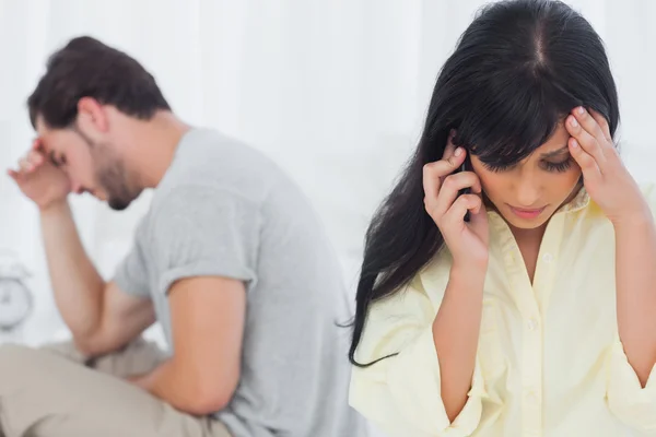 Woman calling during dispute — Stock Photo, Image