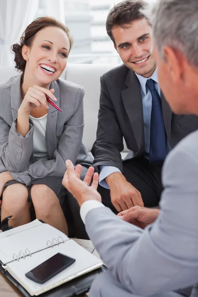 Business people arranging an appointment — Stock Photo, Image