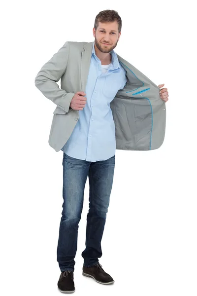 Trendy model posing in blazer — Stock Photo, Image