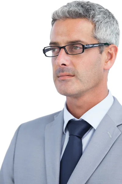 Doordachte zakenman dragen van een bril — Stockfoto