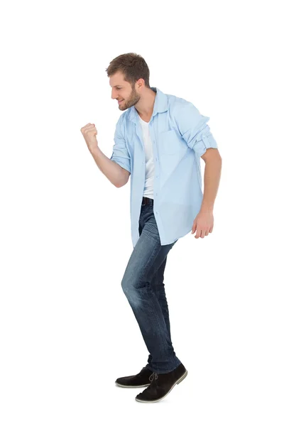 Handsome man cheering — Stock Photo, Image