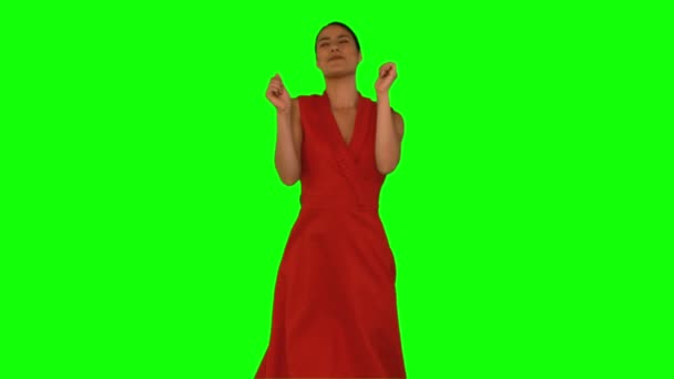 Smiling woman dancing — Stock Video