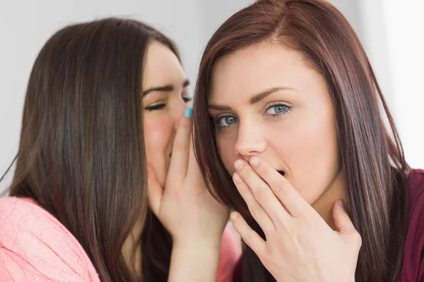 Two young girls sharing secrets — Stock Photo, Image