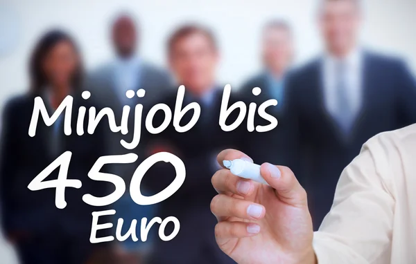 Businessman writing with a marker minijob bis 450 euro — Stock Photo, Image