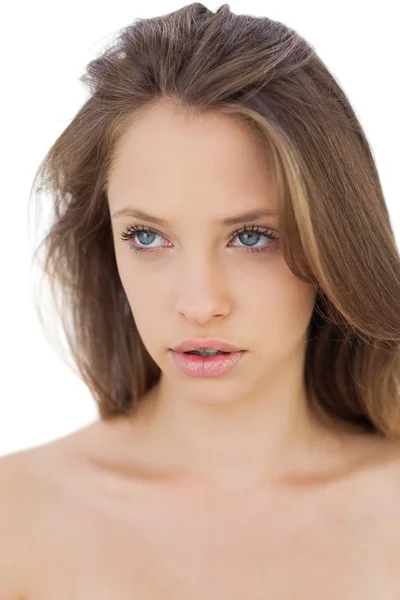 Serious brunette model looking away — Stock Photo, Image