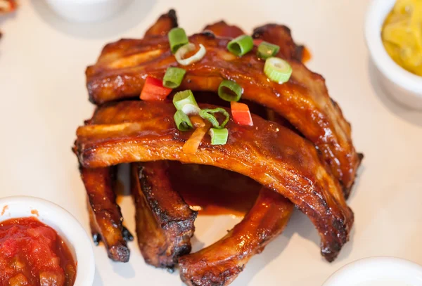 Close up of barbecue pork ribs — Stock Photo, Image